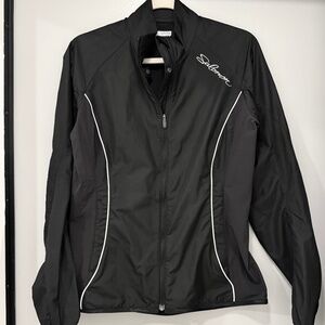 Salomon Running Cycling Hiking Full Zip Black Lightweight Jacket  Women’s Sz M